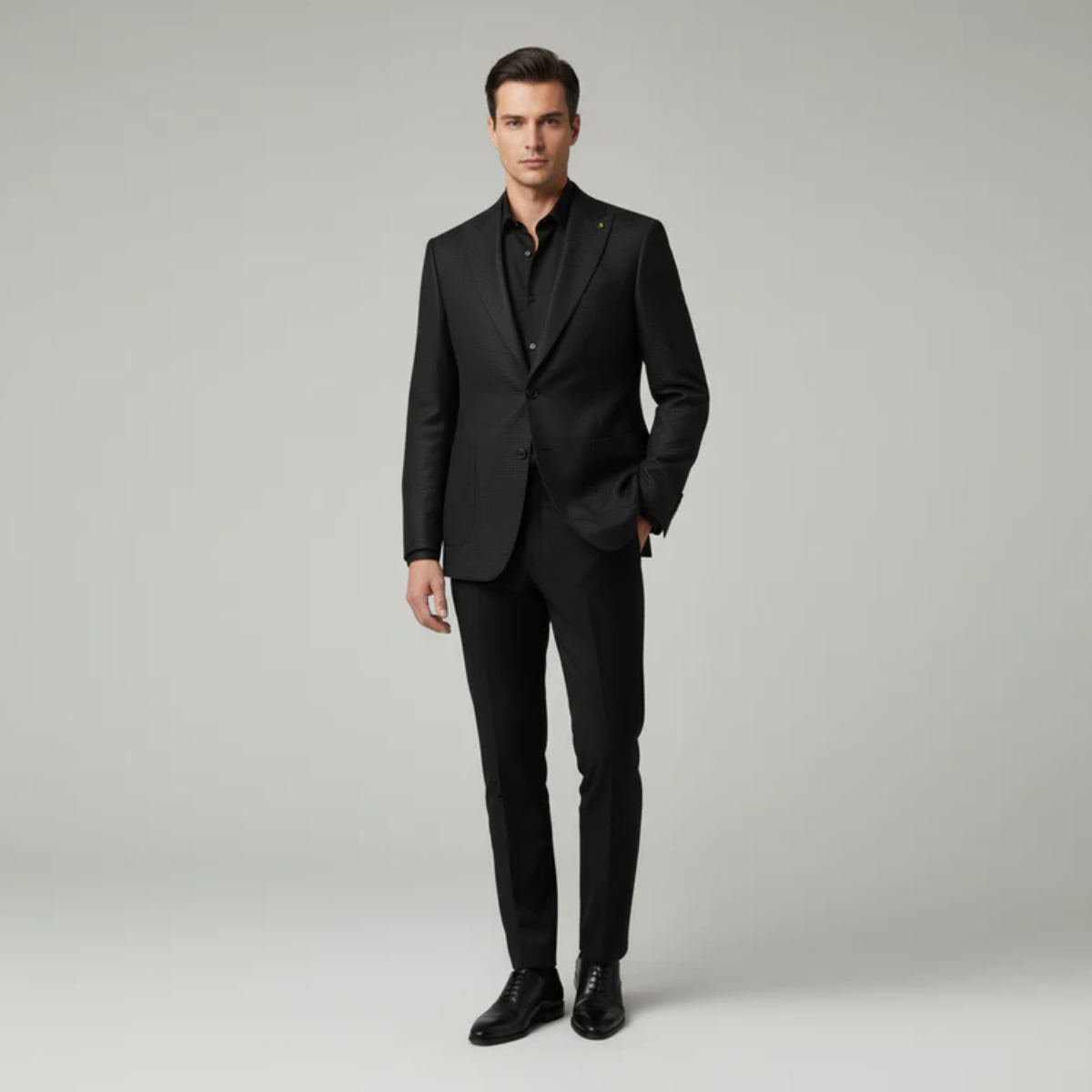 The Henderson Men's Smart Slim Fit Business Blazer - Black