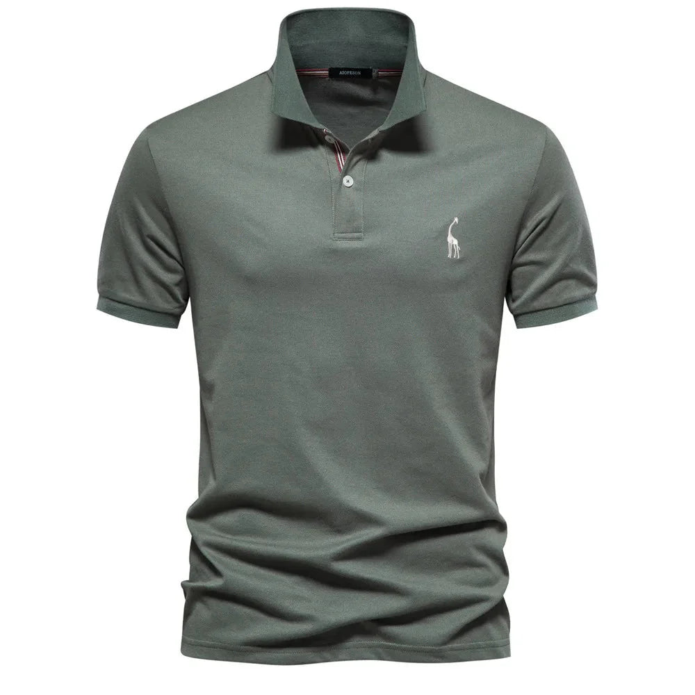 The Pienza Men's Elegant Embroidered Cotton Polo Shirt