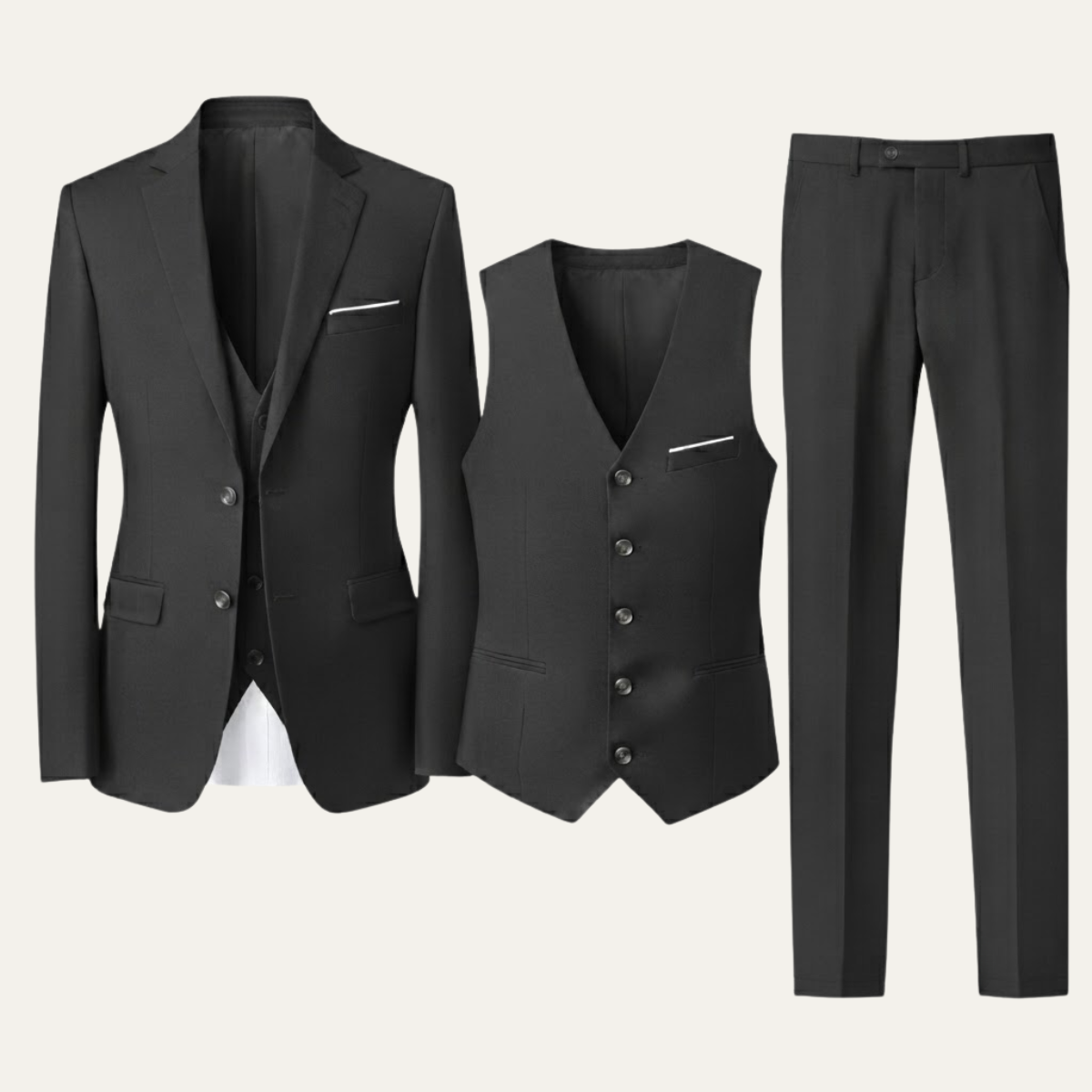 The Ancona Men’s 3 Piece Suit – Elegant Formal Wedding & Business Suit Set