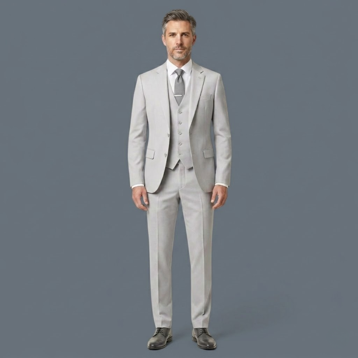 The Castro Men’s Elegant 3 Piece Suit – Slim Fit Jacket Gilet Trousers