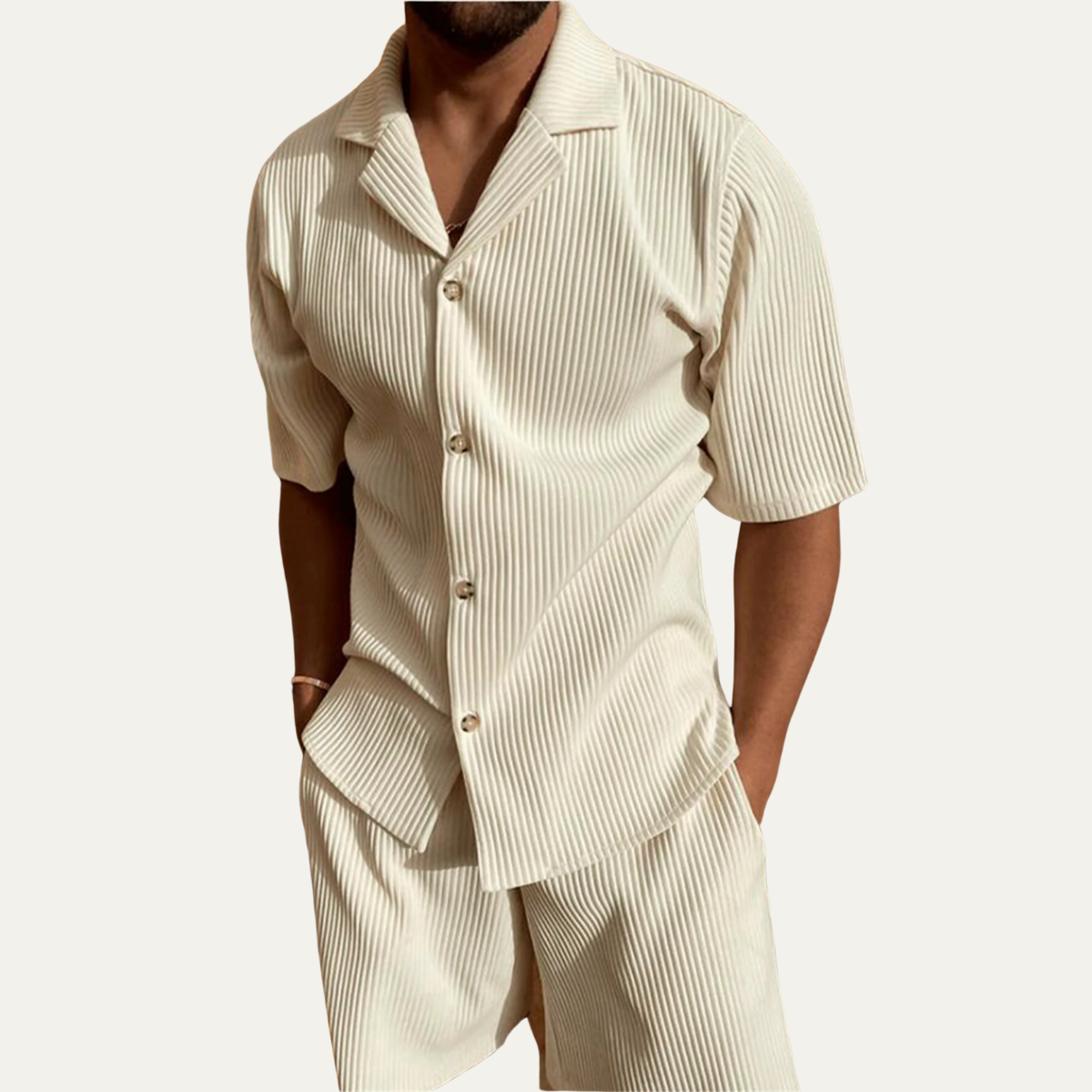 The Malvern Men’s Corduroy Short Sleeve Shirt & Shorts Set