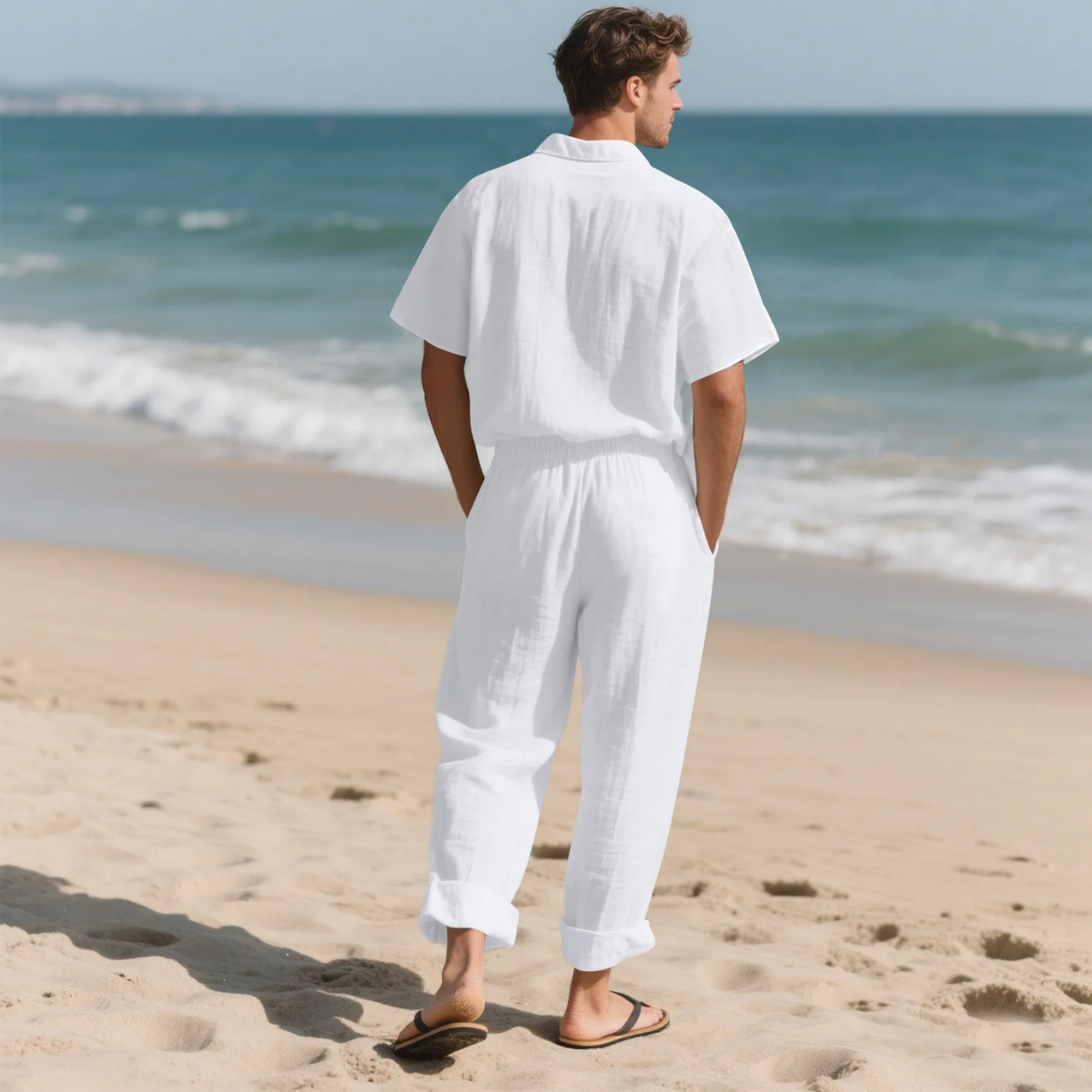 The Montmartre Men’s Casual Summer Linen Shirt & Trousers Set