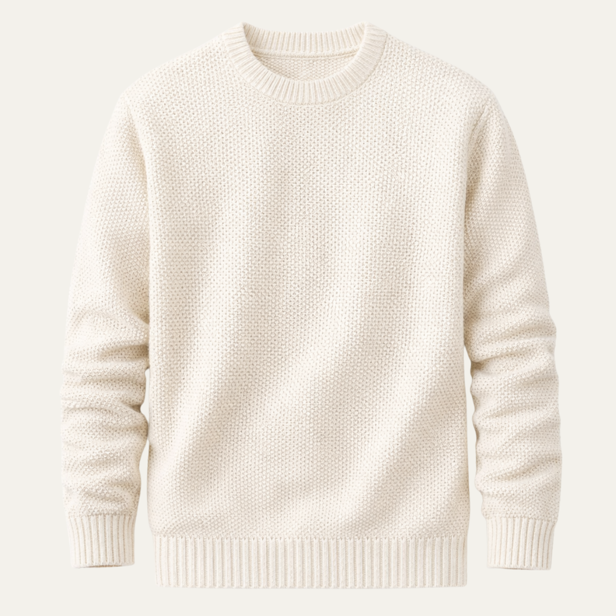 Men's Comfortable Jumper with Ribbed Hem