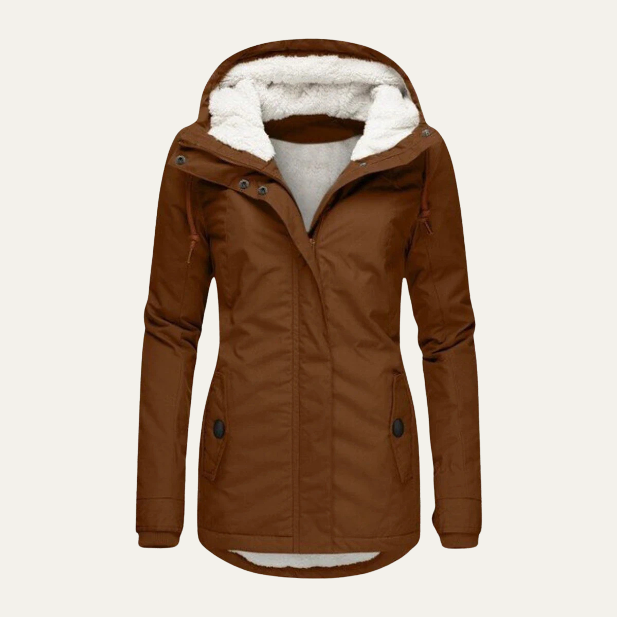 Women's Fur Hooded Winter Parka – Warm Fleece Lined Jacket