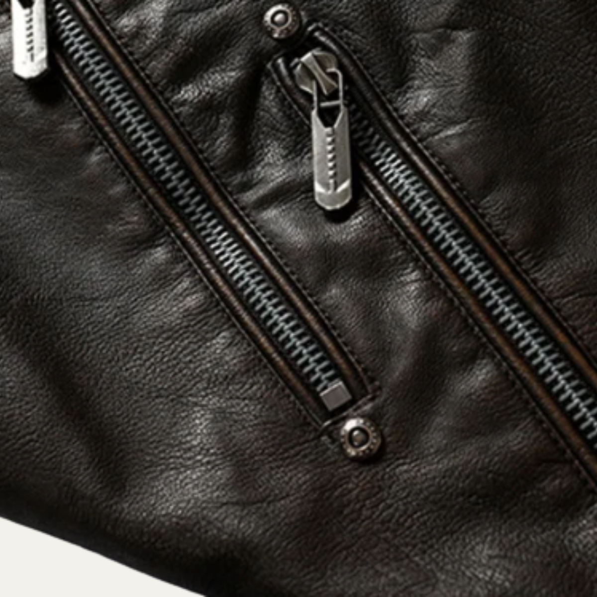 Men’s Zip Up Casual Leather Biker Jacket