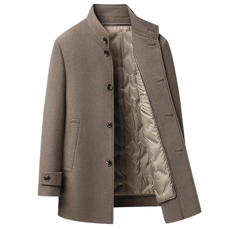 The Cheapside Men's Padded Wool Blend Business Overcoat