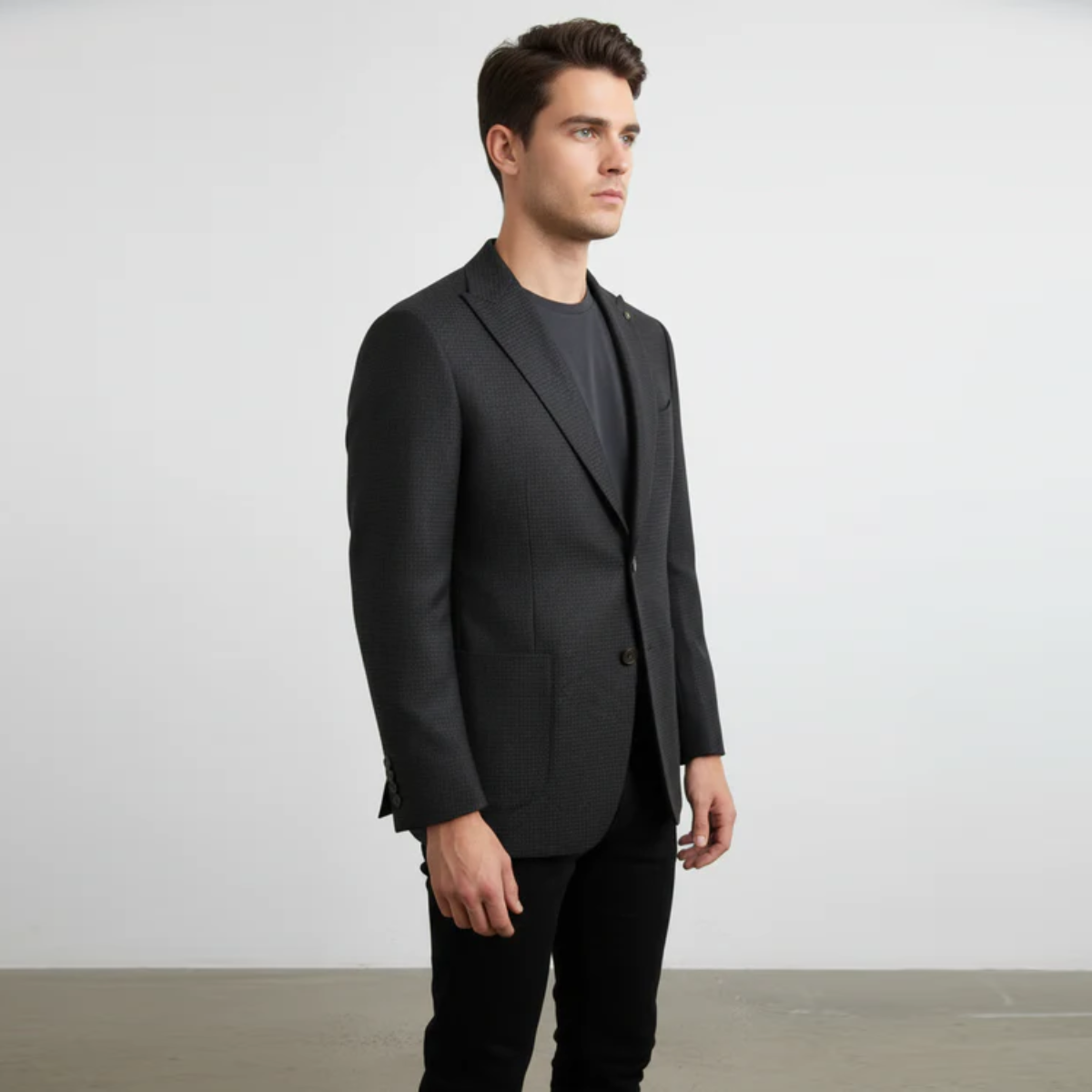 The Henderson Men's Smart Slim Fit Business Blazer - Black