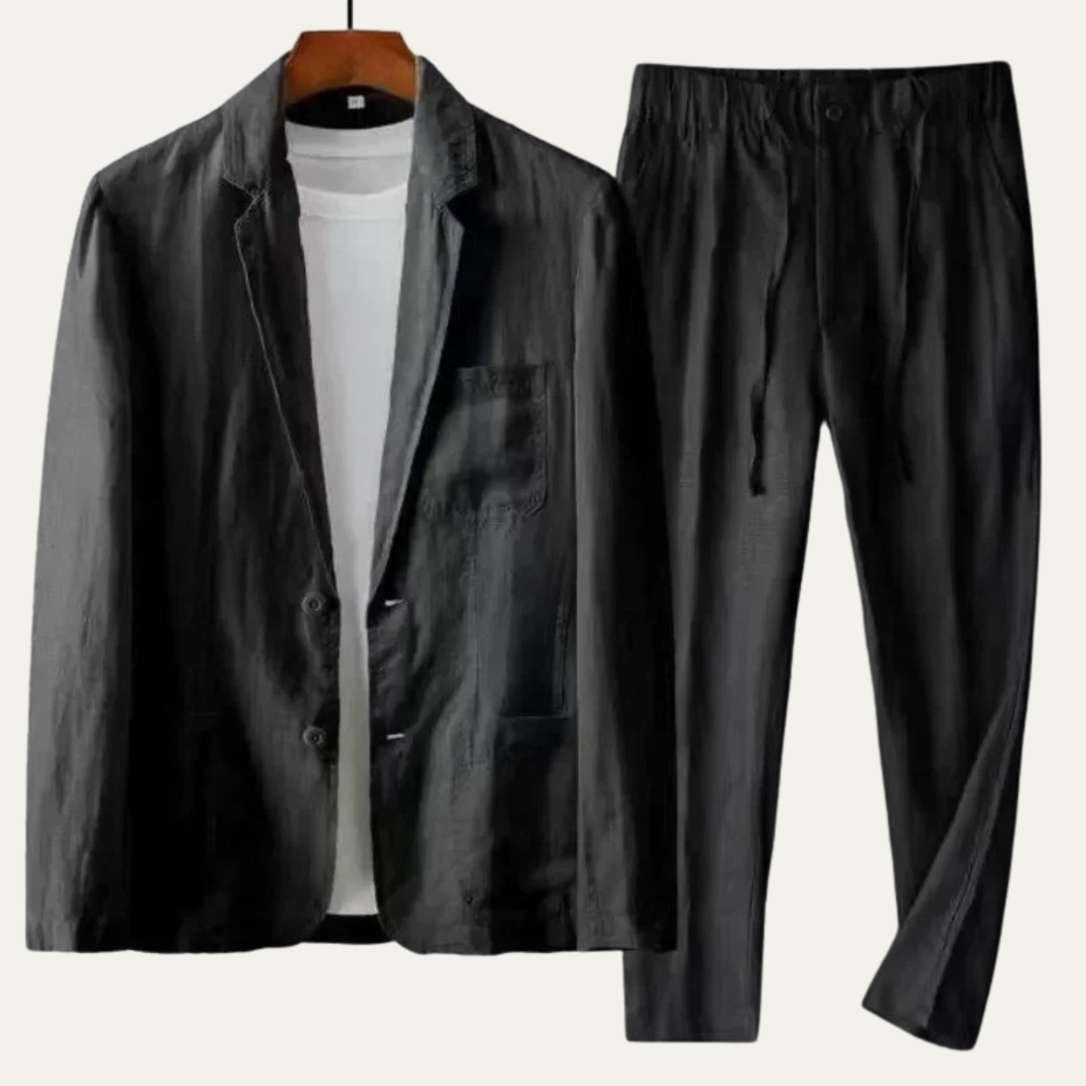 The Vipiteno Men’s Cotton Linen Two Piece Suit Set – Casual Blazer and Trousers