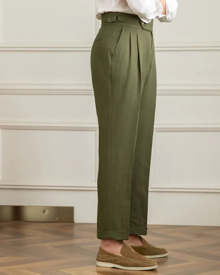 The Laguna Men's Pleated Tailored Linen Trousers