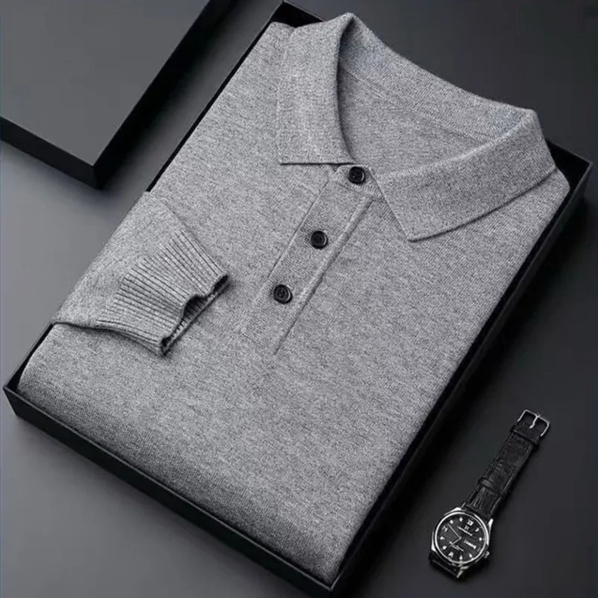 Men’s Merino Wool Knit Smart Trendy Polo Jumper