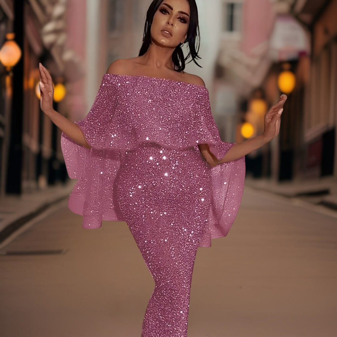 Women's Shoulder Baring Gown in Eight Shades