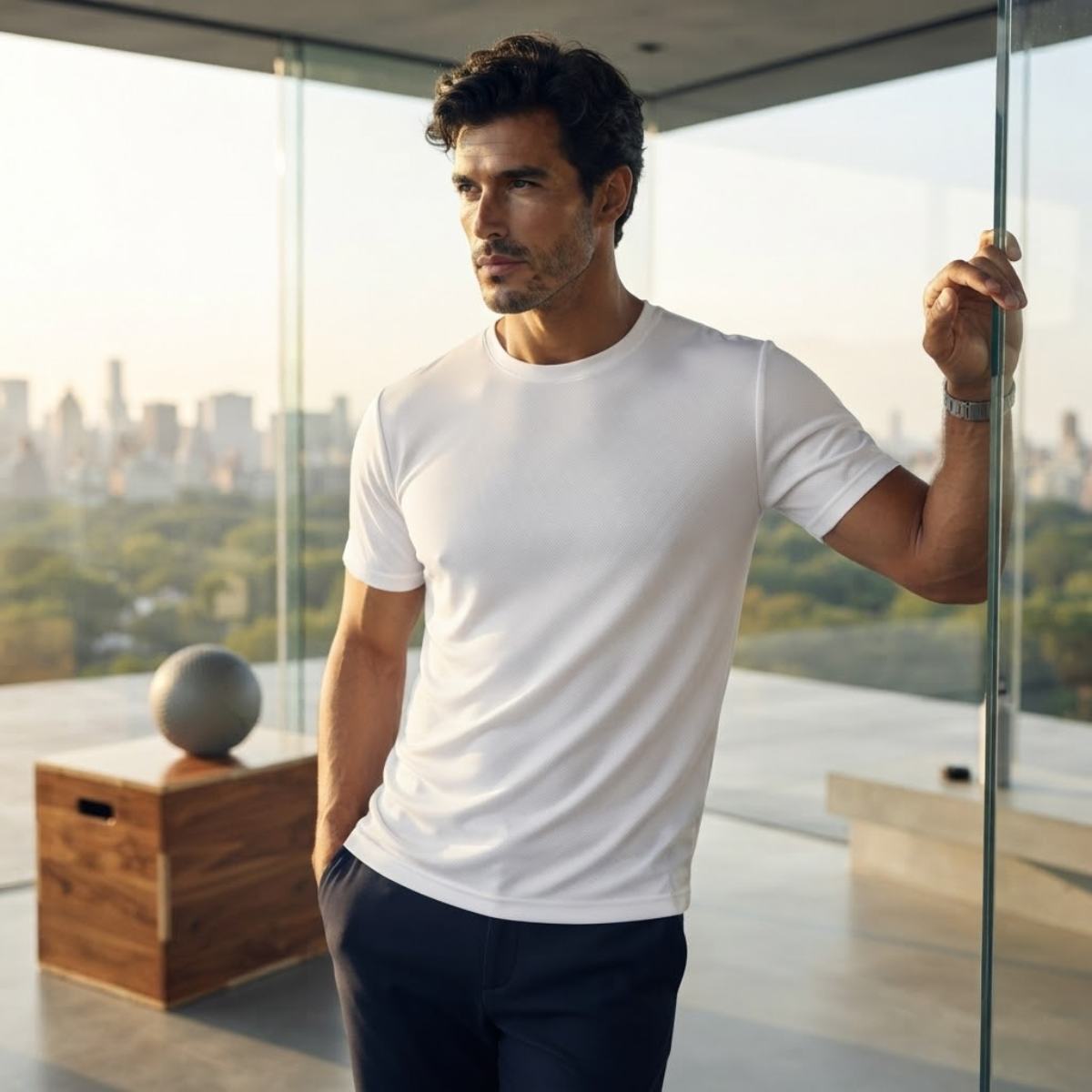 Men’s Solid Colour Casual Sports T Shirt