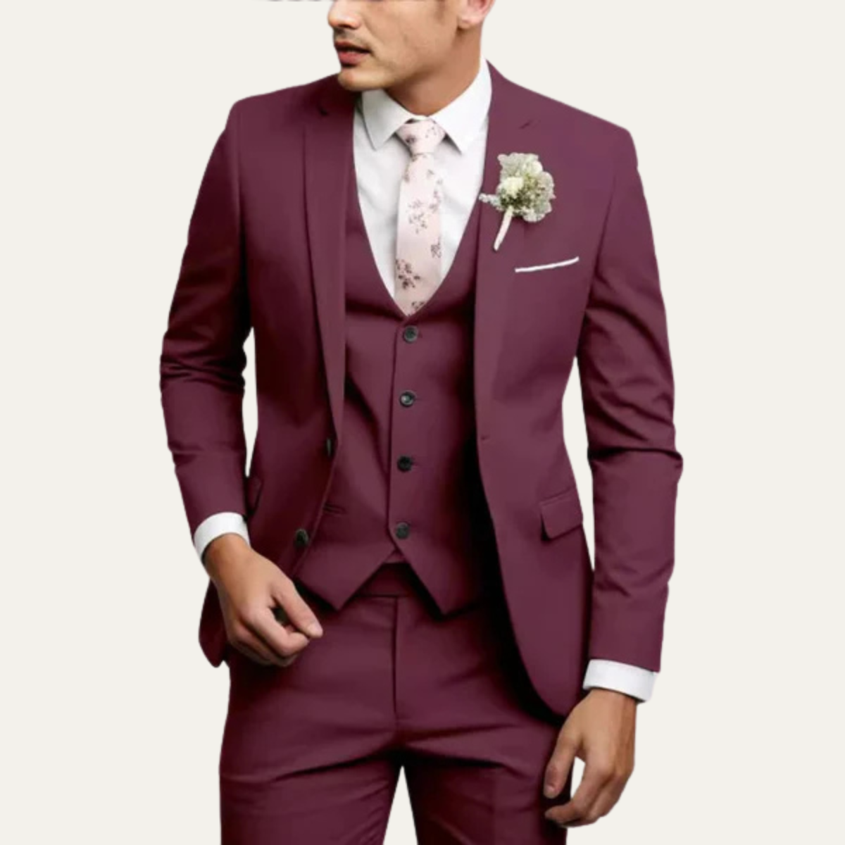 Men’s Elegant 3 Piece Slim Fit Business Suit Set