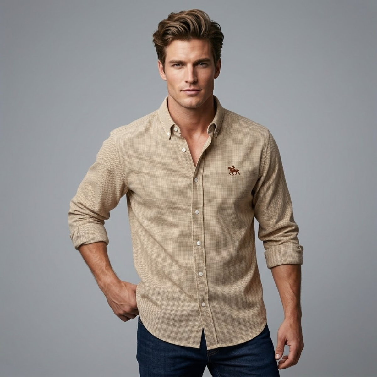 The Rennes Men’s Regular Fit Cotton Dress Shirt