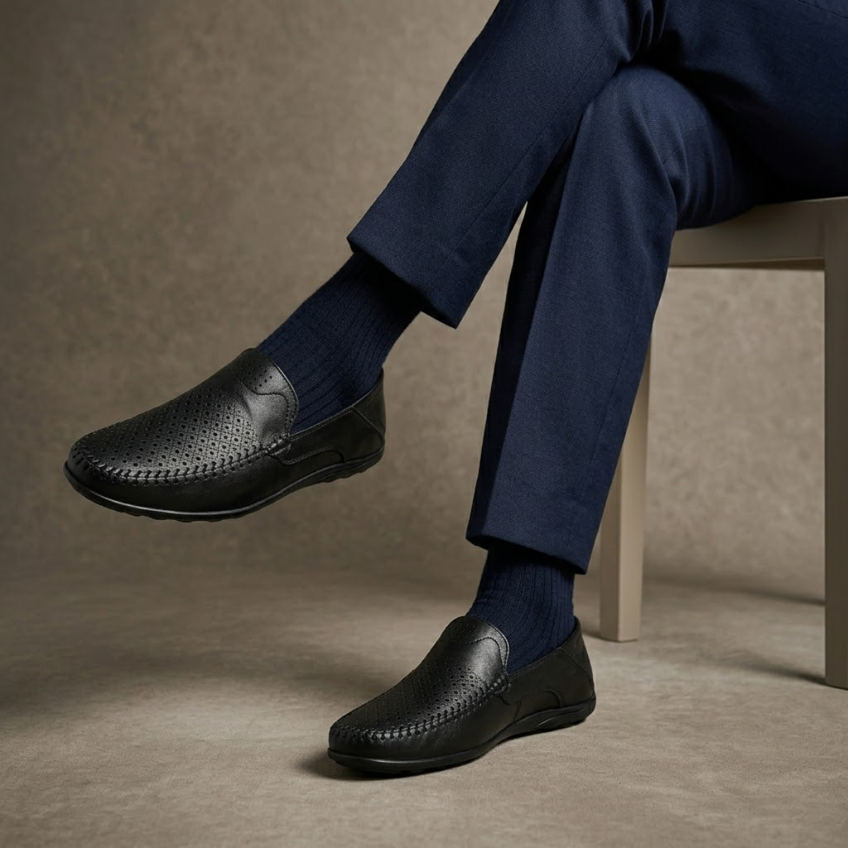 The Palermo Leather Loafers - Breathable Summer Slip On Shoes