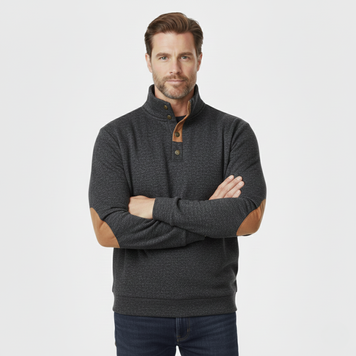 The Tarvisio Men’s Knitted Heritage Jumper with Elbow Patches