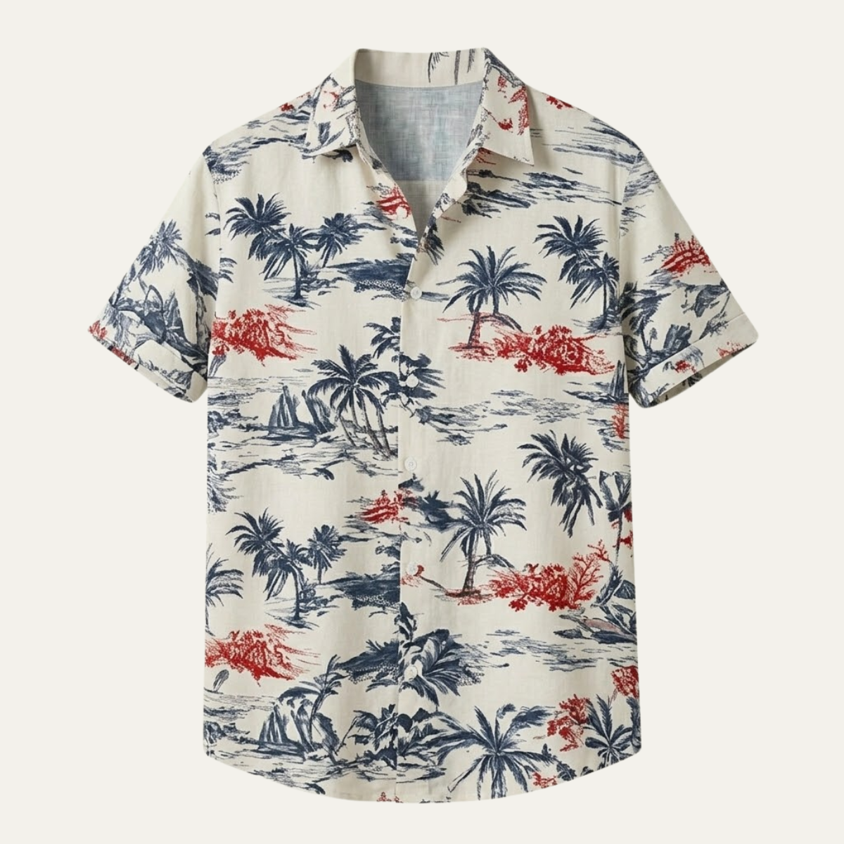 The Cotswolds Men’s Palm Tree Print Short Sleeve Shirt