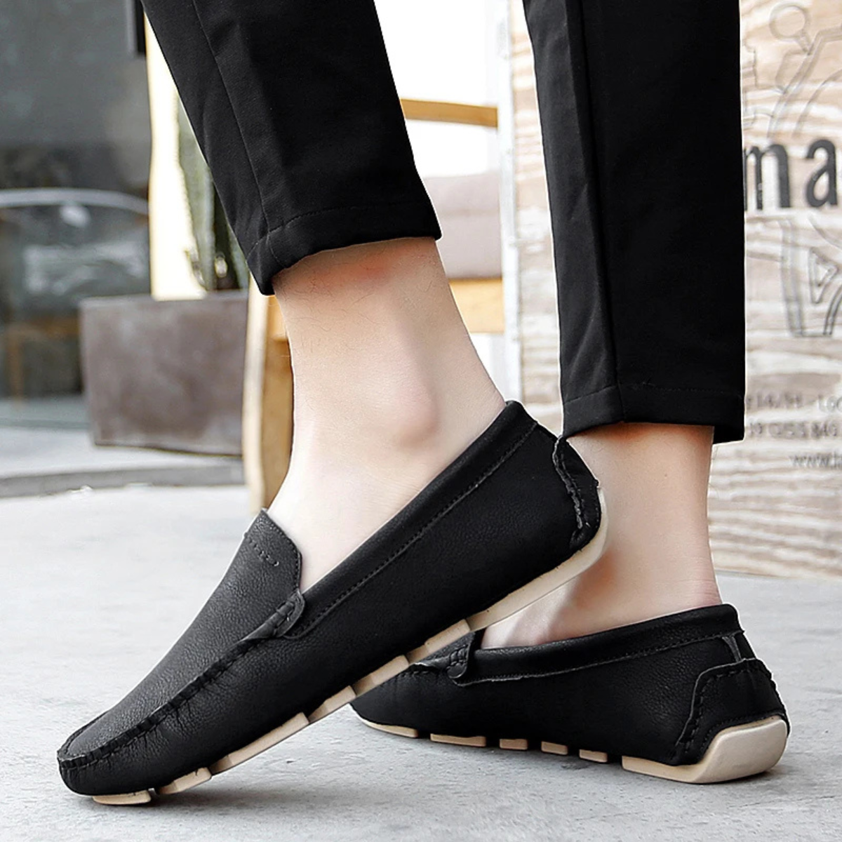 The Sassicaia Men’s Genuine Leather Casual Slip On Loafers
