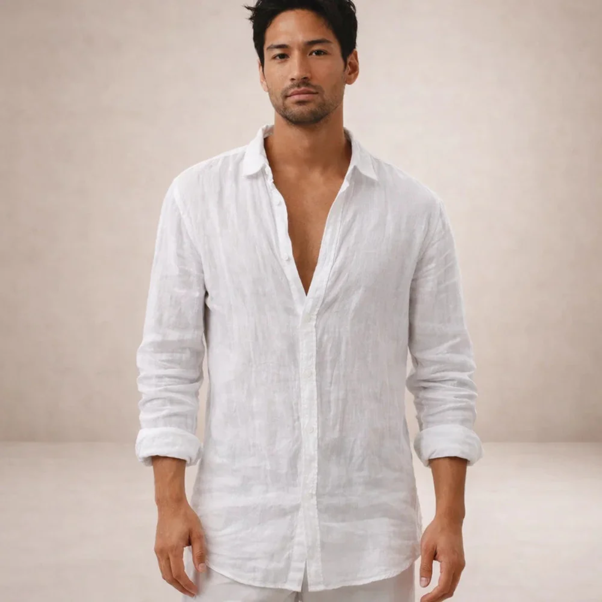The Ravenna Men's Relaxed Fit Linen Button Up Shirt