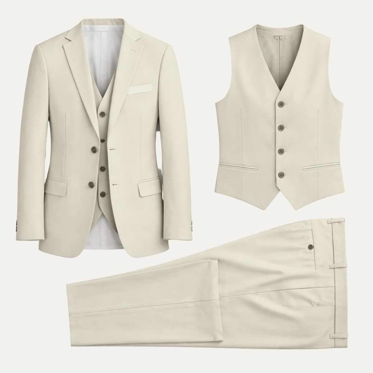 Men’s 3 Piece Suit – The Pesaro - Slim Fit Formal Wedding &amp; Business Suit Set