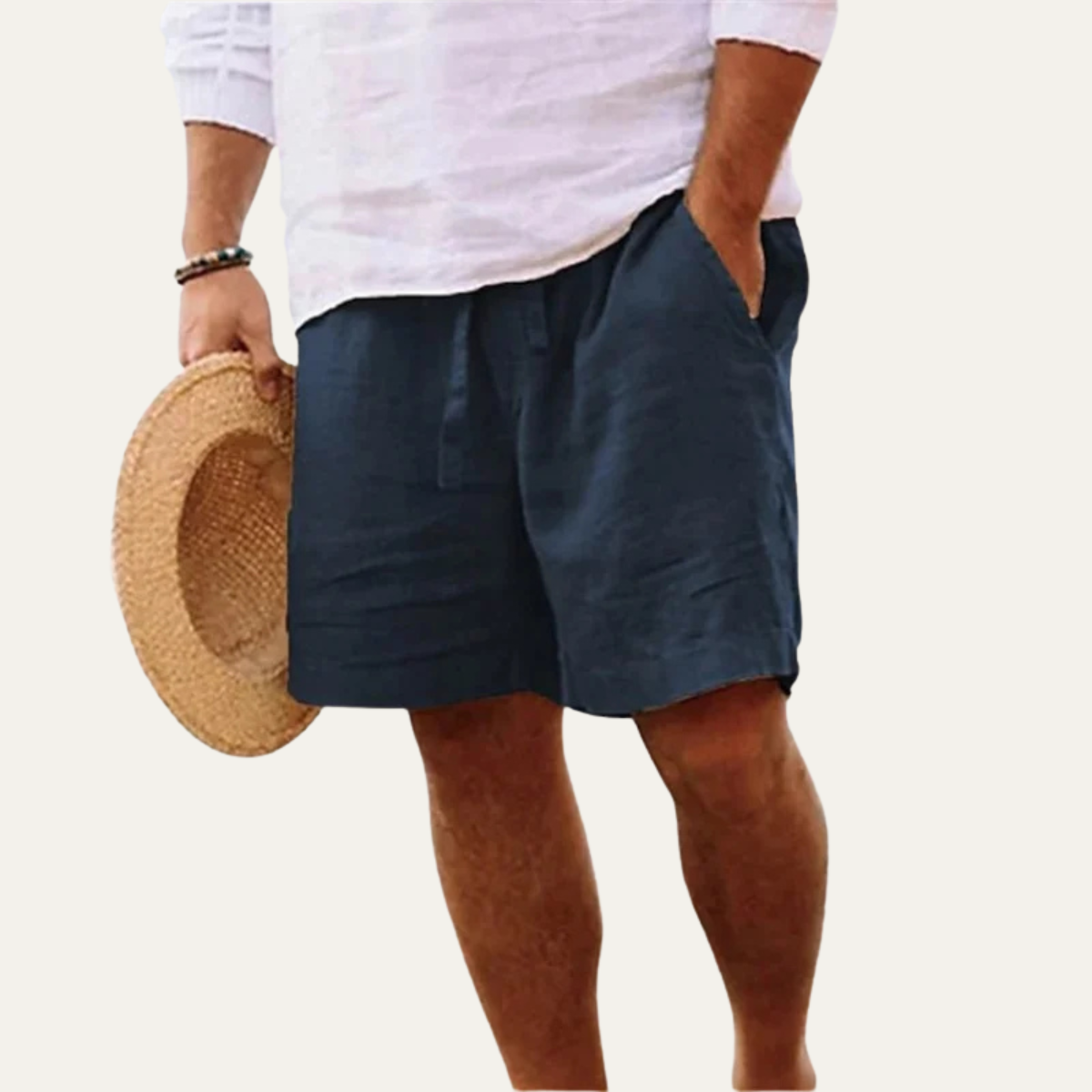The Hever Men’s Cotton Linen Drawstring Shorts