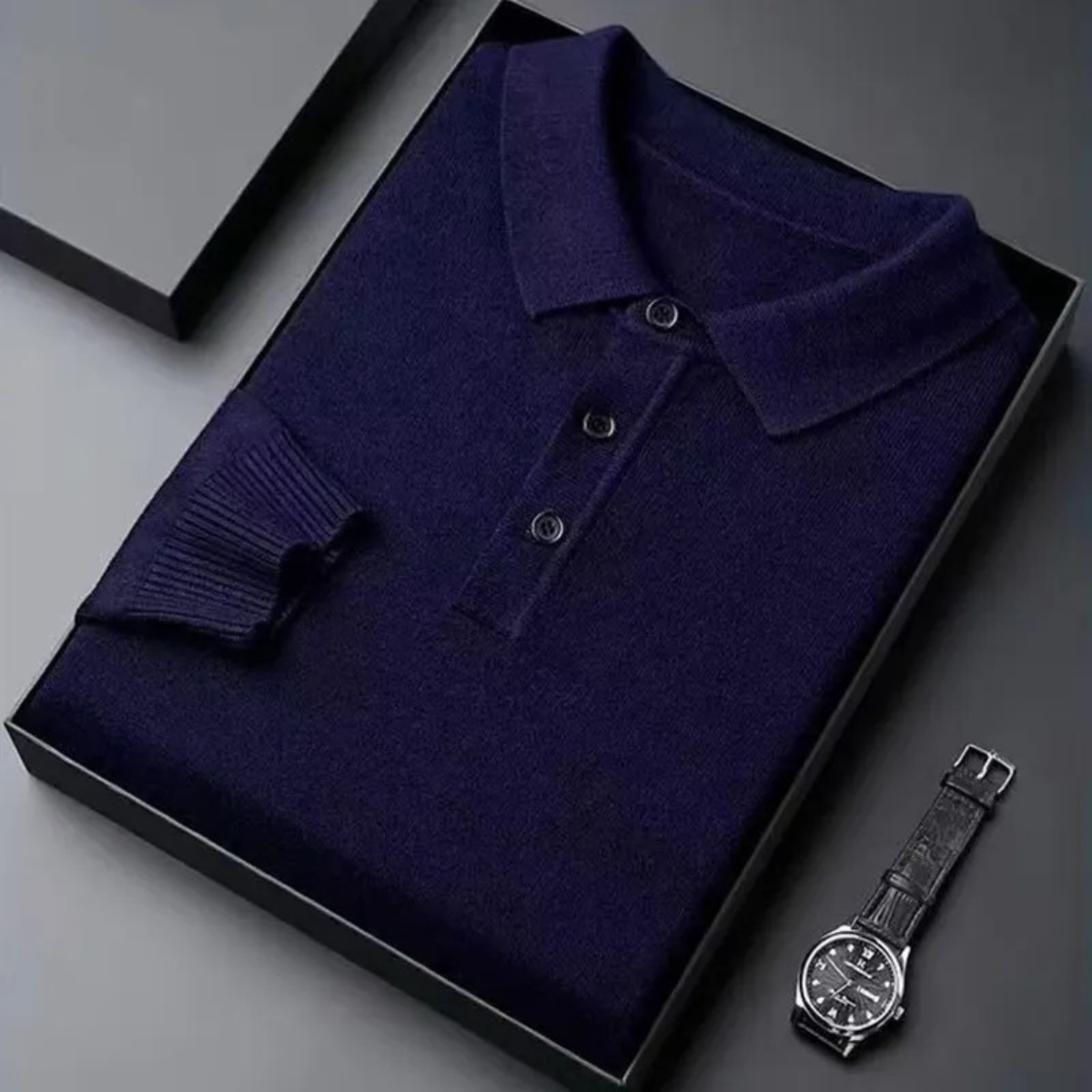 Men’s Merino Wool Knit Smart Trendy Polo Jumper