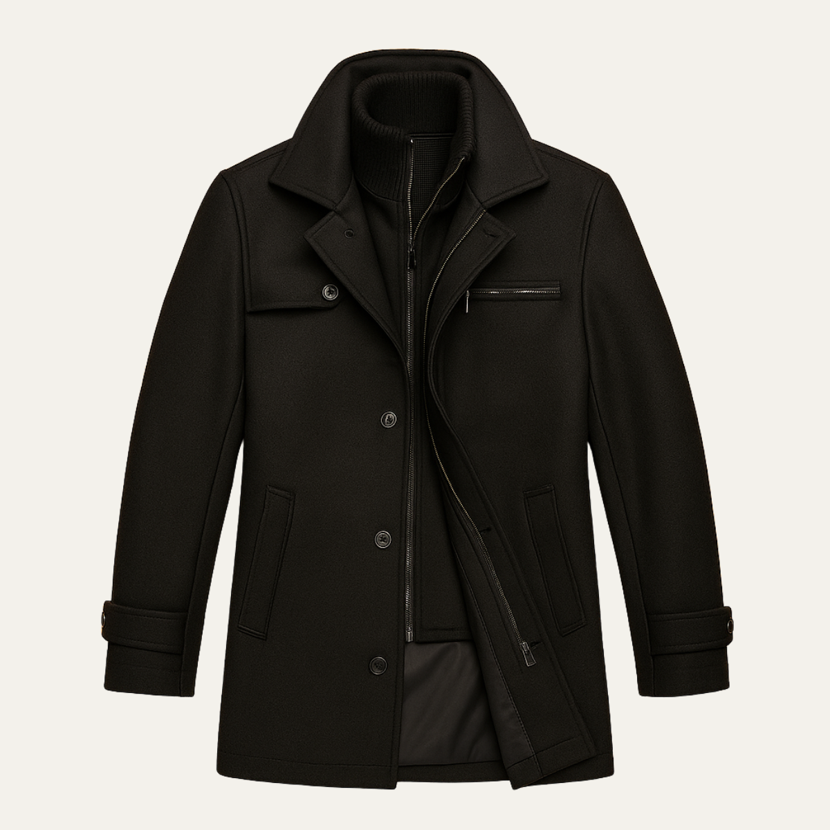The Danforth Men’s Waterproof Casual Long Jacket with Adjustable Cuffs