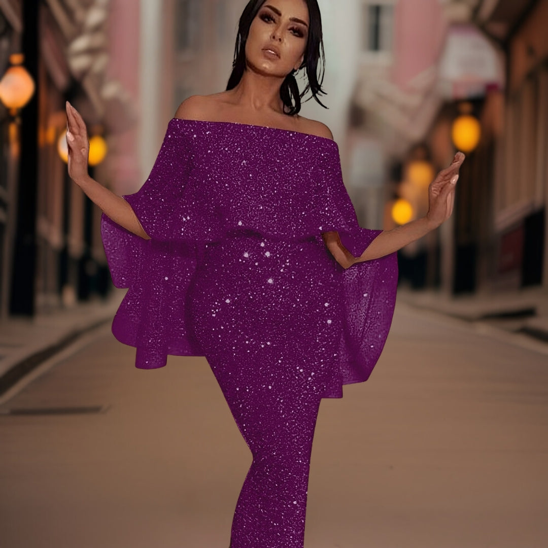 Women's Shoulder Baring Gown in Eight Shades