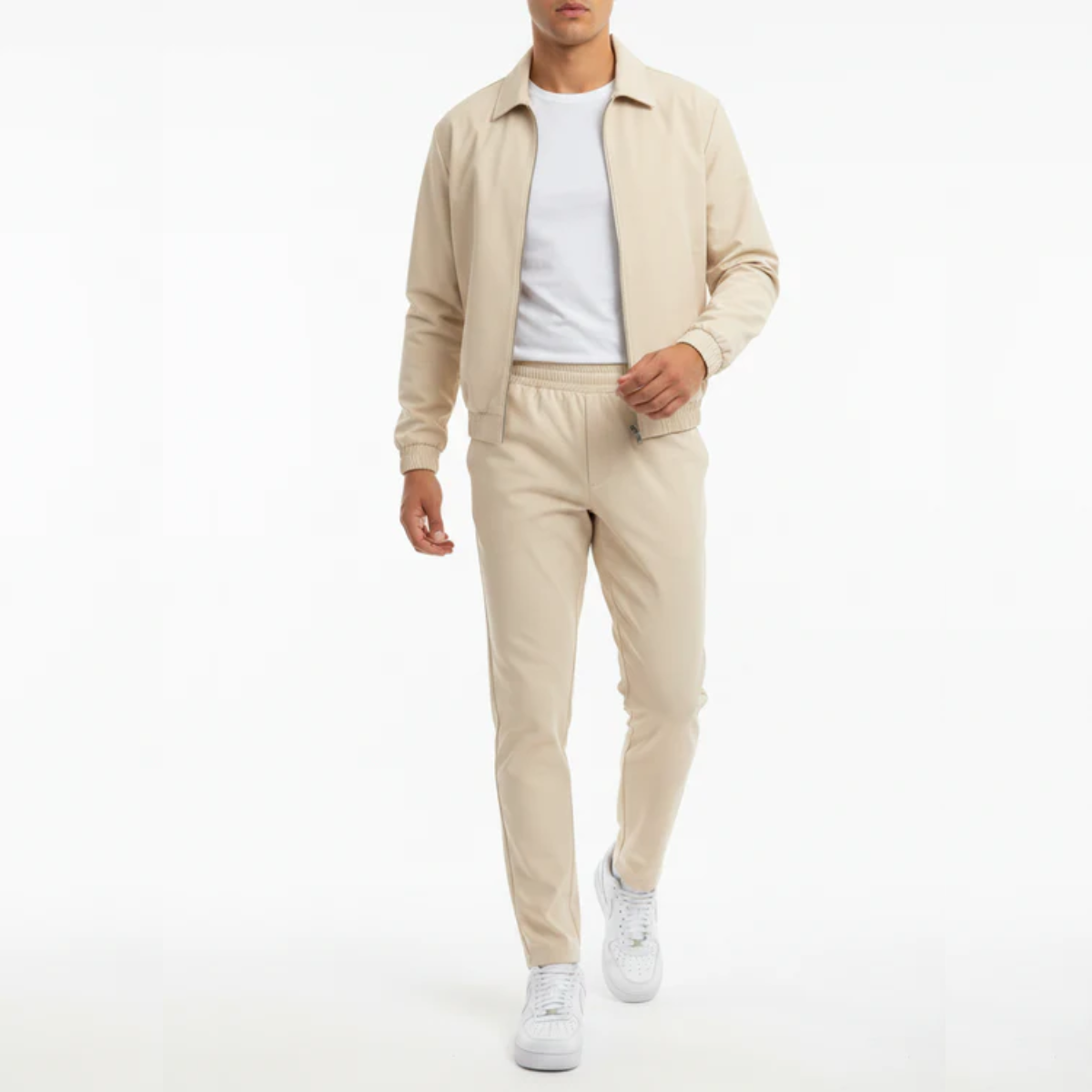 The Reno Men's Premium Tech Tracksuit Set - Beige