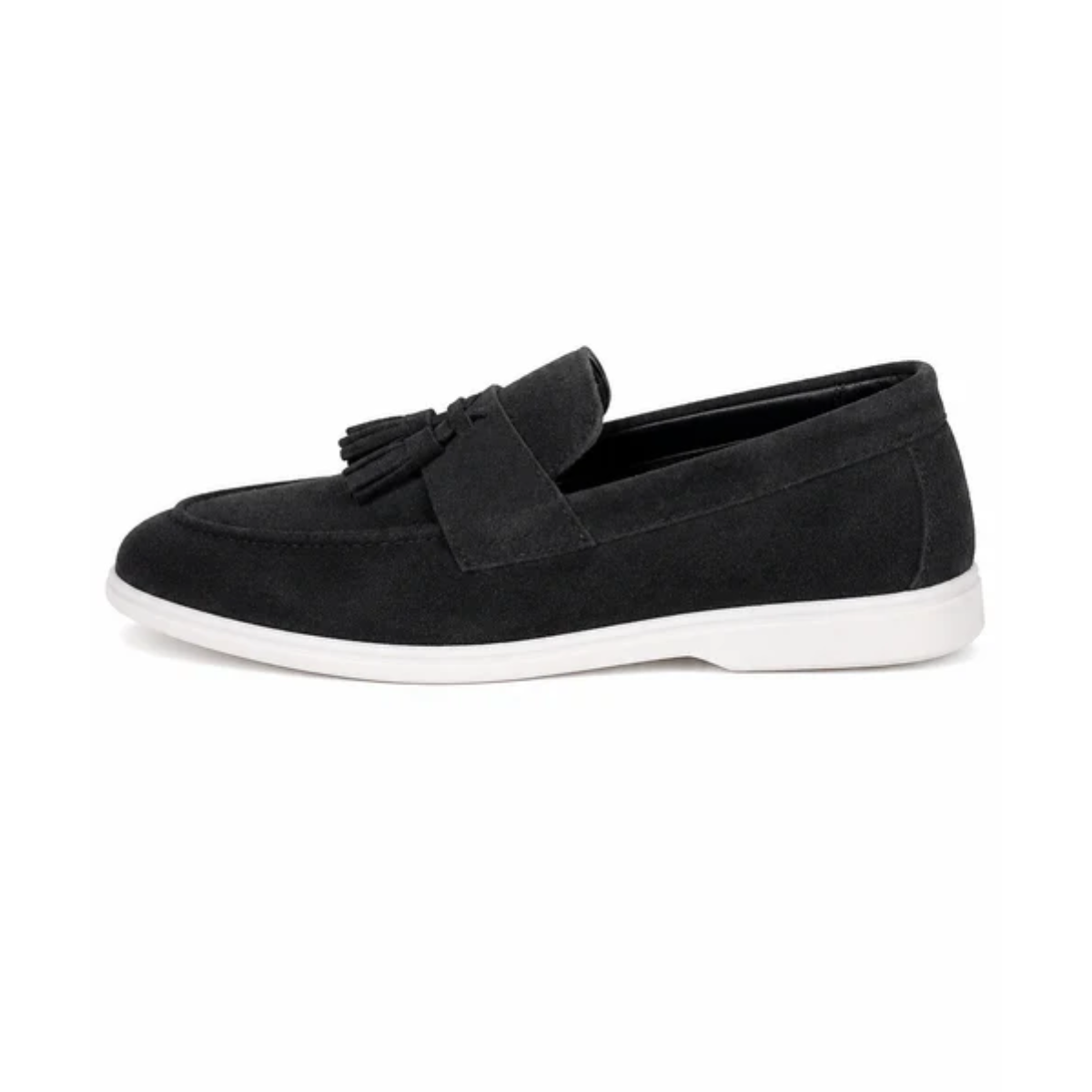 The Prescott Men's Suede Tassel Slip On Loafers - Black