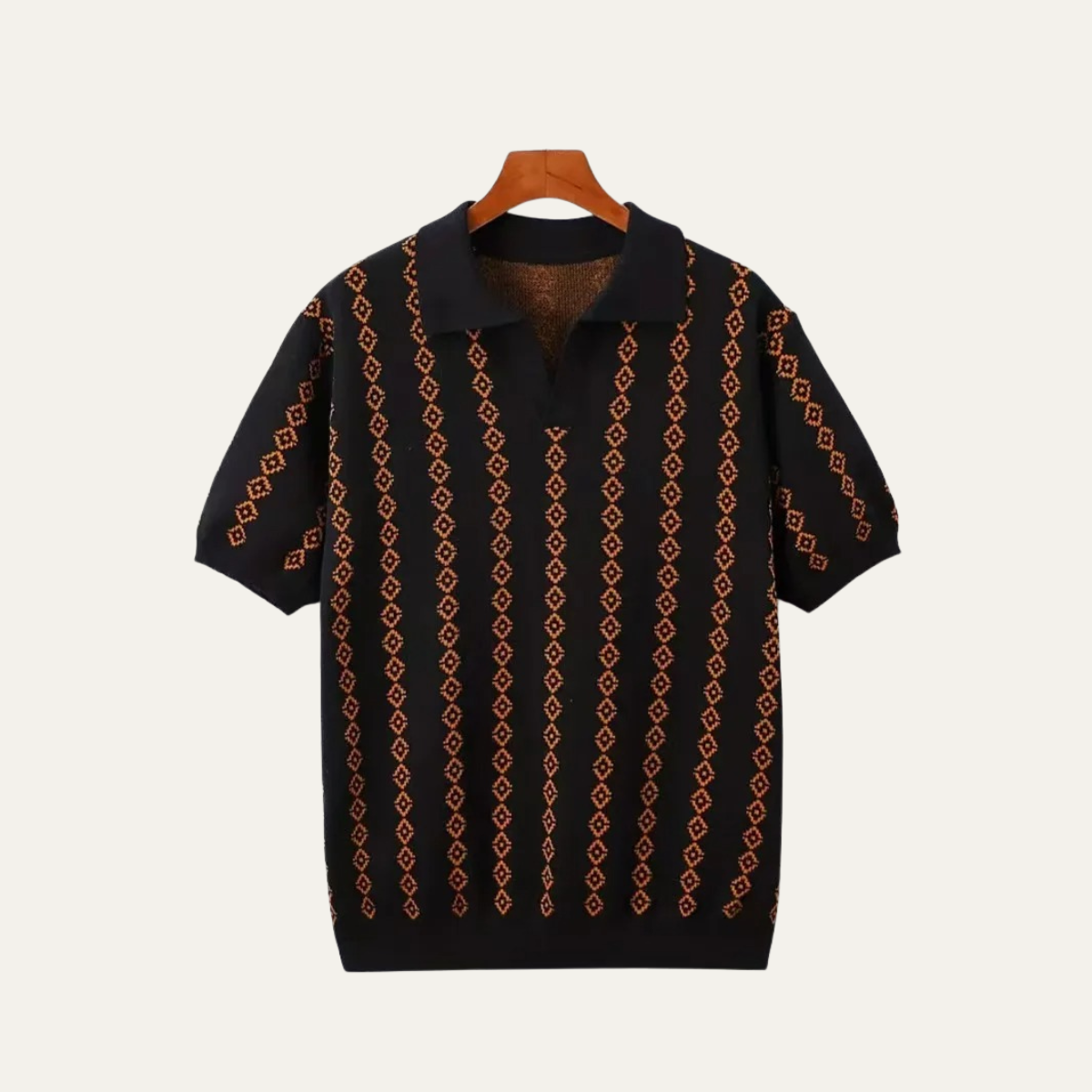 The Riccione Men’s Patterned Knit Polo Shirt