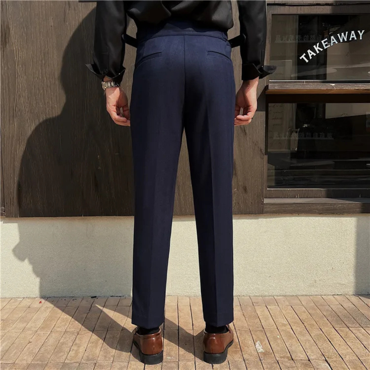 The San Remo Men’s High Waist Pleated Slim Fit Gurkha Trousers