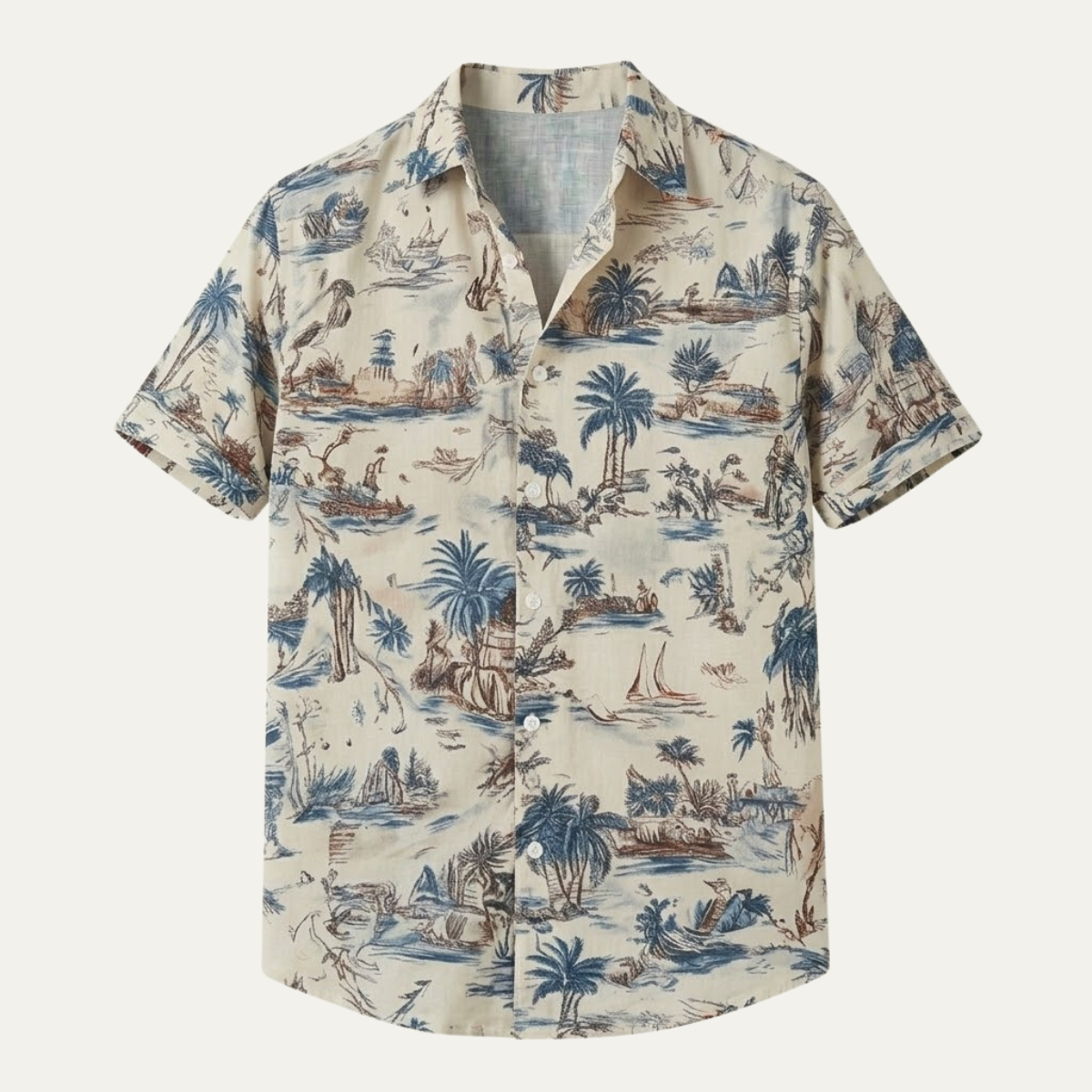 The Cotswolds Men’s Palm Tree Print Short Sleeve Shirt
