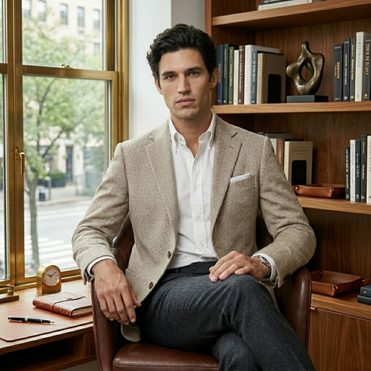 Men’s Slim Fit Linen Blazer Jacket