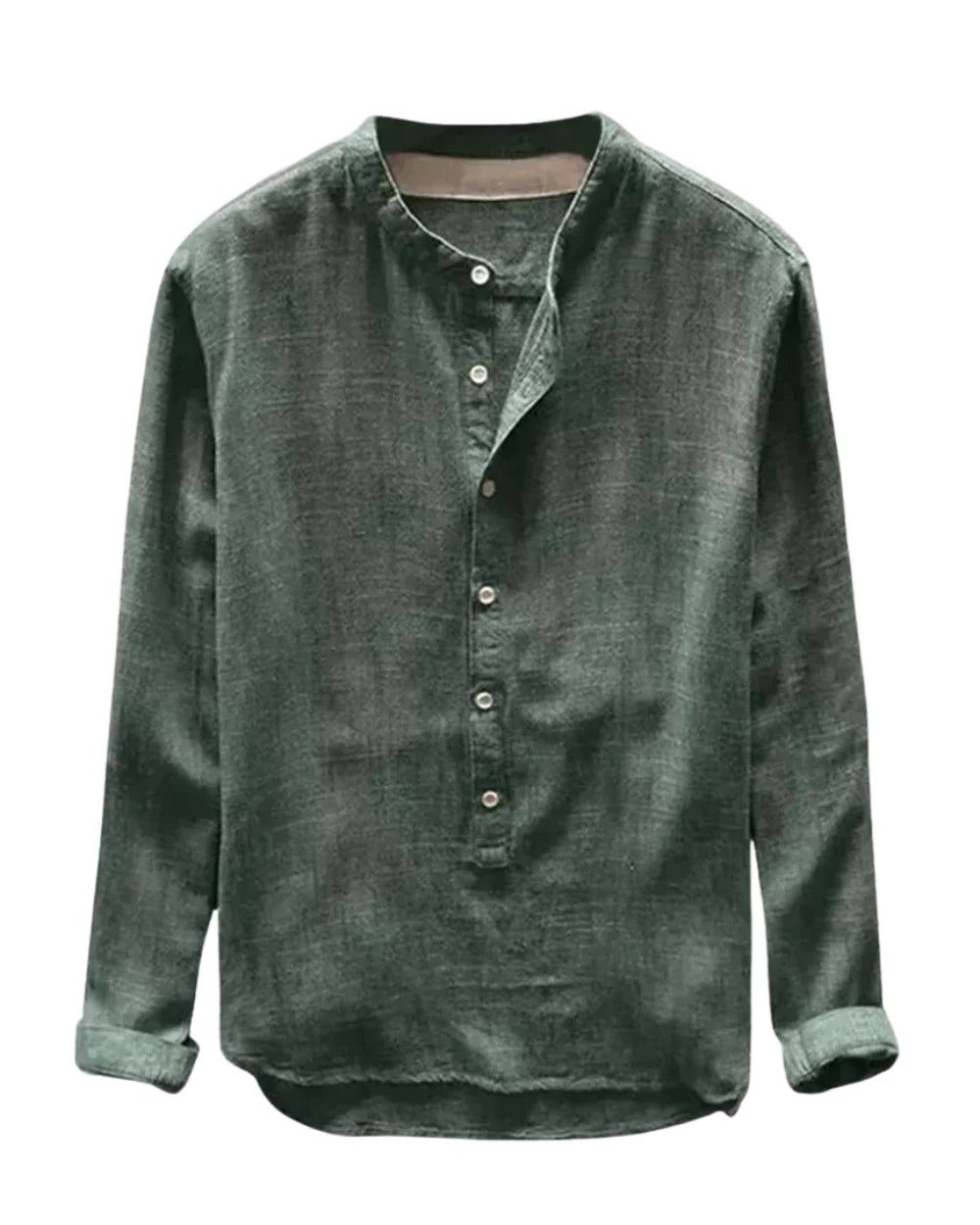 The Brooklyn Men's Vintage Collar Linen Henley Shirt