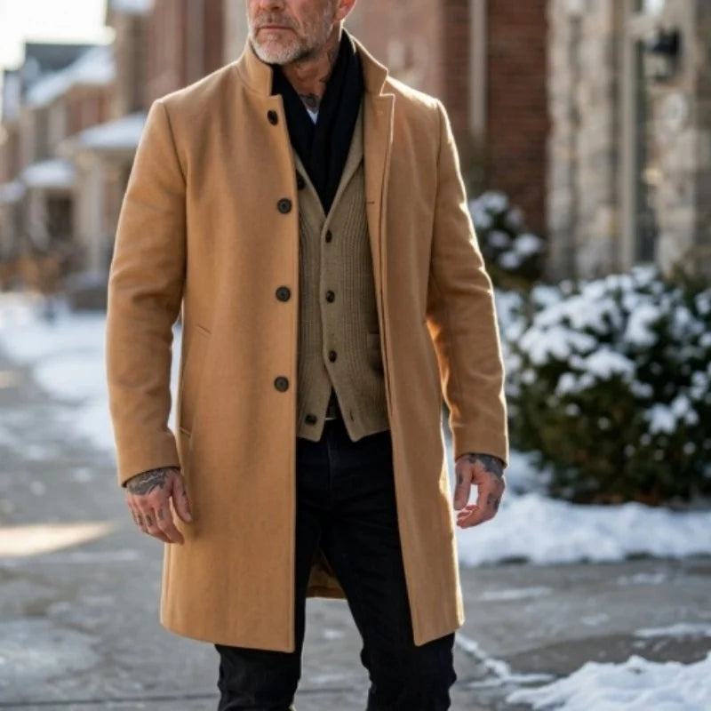 The Southwark Men's Concealed Button Casual Overcoat