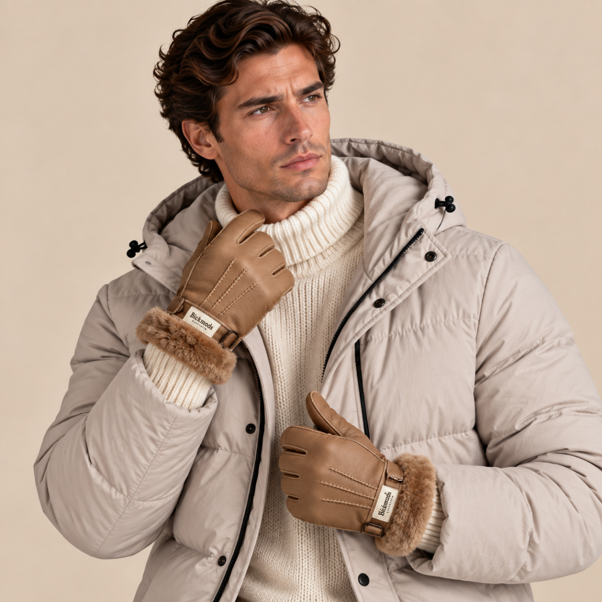 The Brenton Men’s Sheepskin Fur Winter Gloves