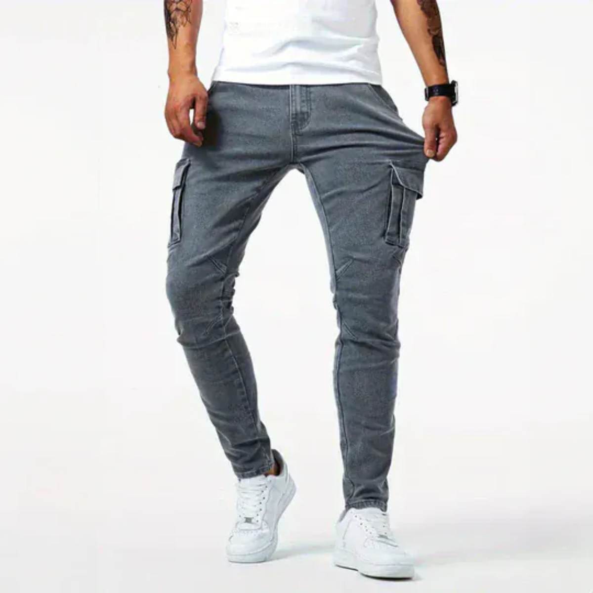 The Cincinnati Men's Slim Fit Stretch Cargo Jeans