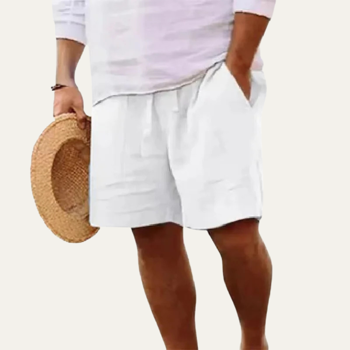 The Hever Men’s Cotton Linen Drawstring Shorts