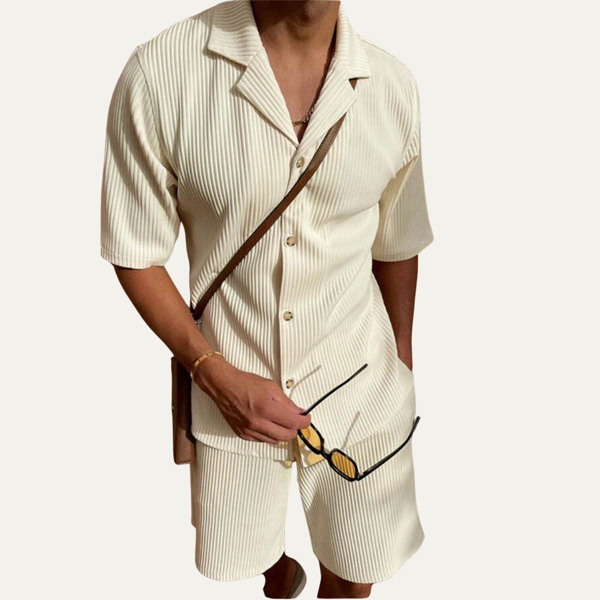 The Chamonix Men’s Trendy Summer Short Sleeve Shirt & Shorts Set