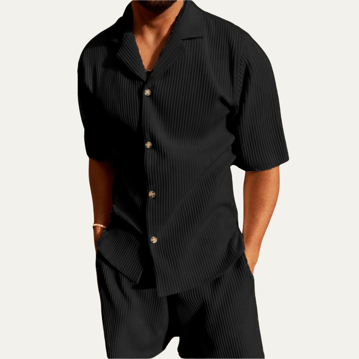 The Chamonix Men’s Trendy Summer Short Sleeve Shirt & Shorts Set
