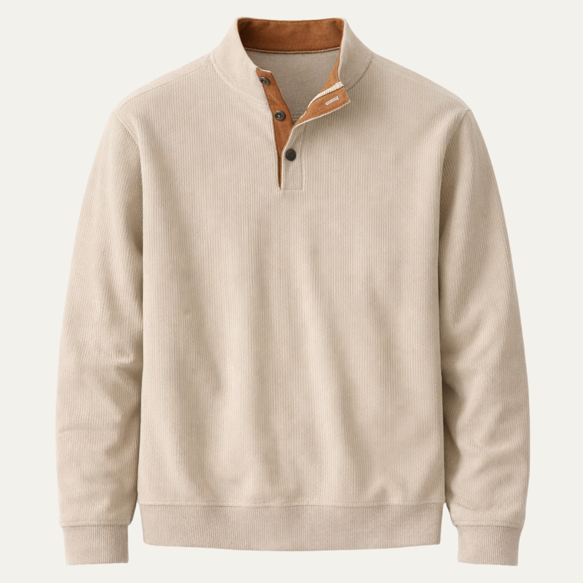 Men's Comfortable Rib Half Zip Jumper
