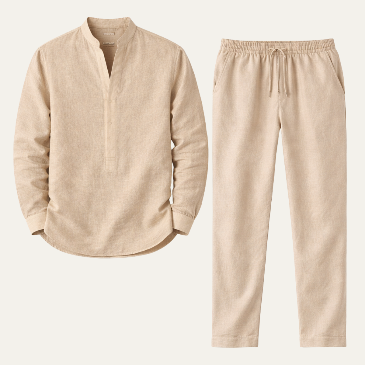 The Pigalle Men’s Solid Colour Summer Casual Shirt &amp; Trousers Set