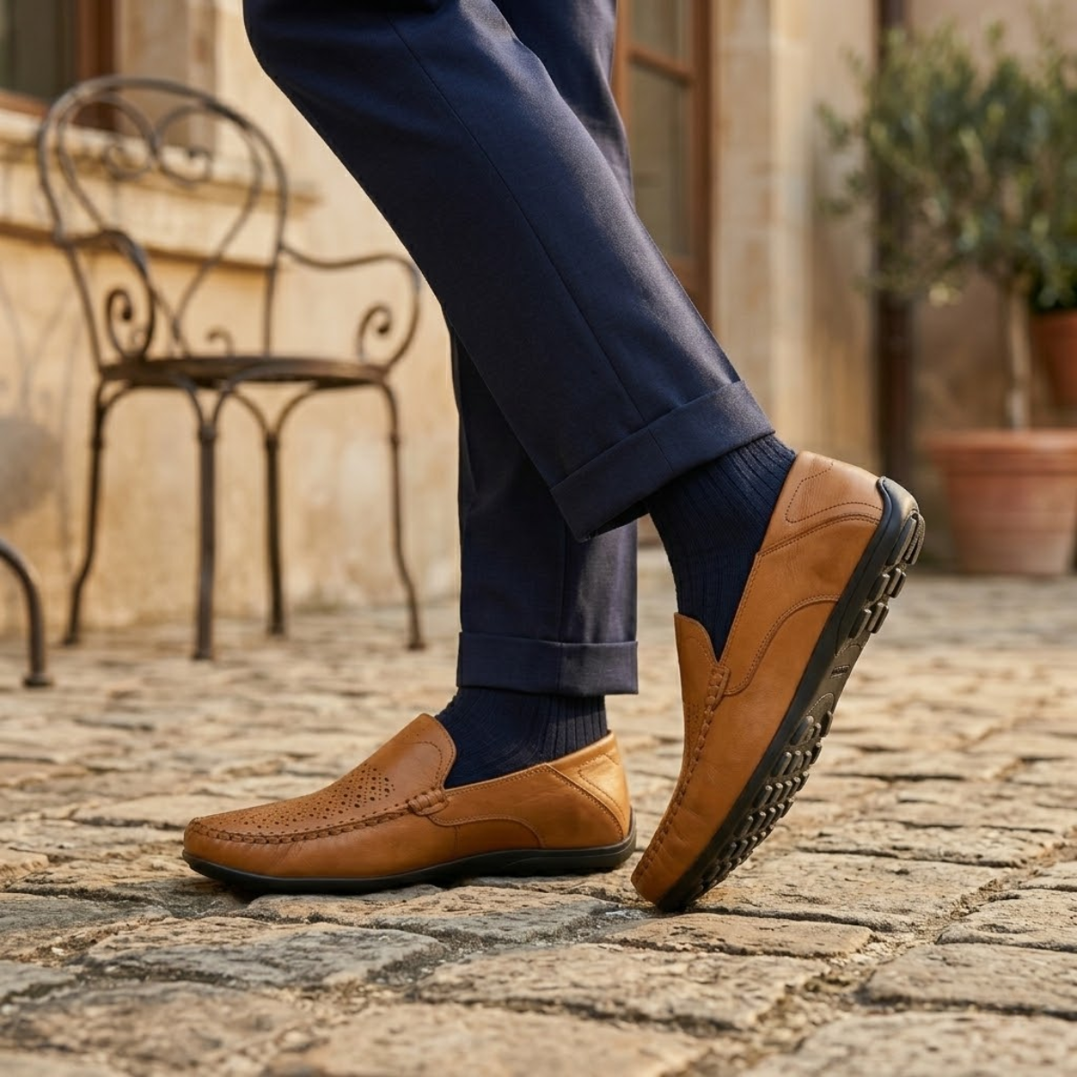 The Palermo Leather Loafers - Breathable Summer Slip On Shoes