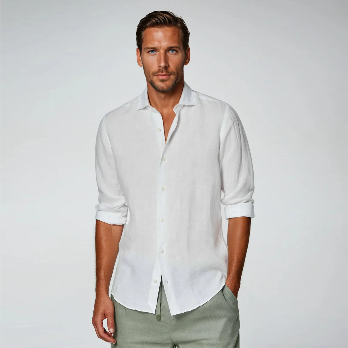The Matera Men's Premium Linen Button Up Shirt