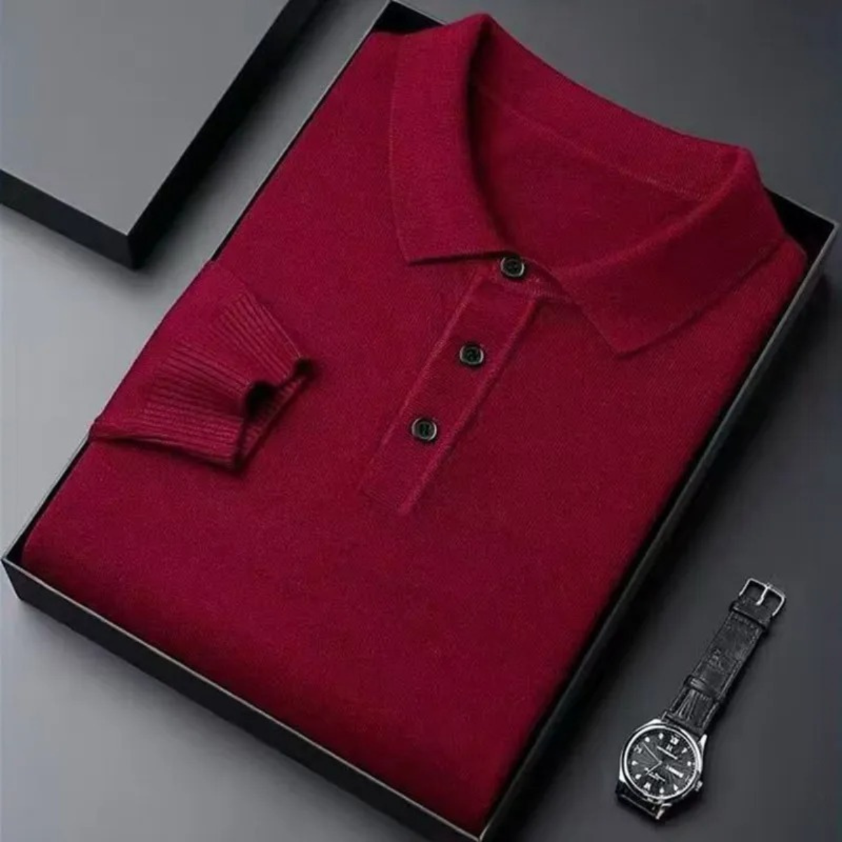 Men’s Merino Wool Knit Smart Trendy Polo Jumper