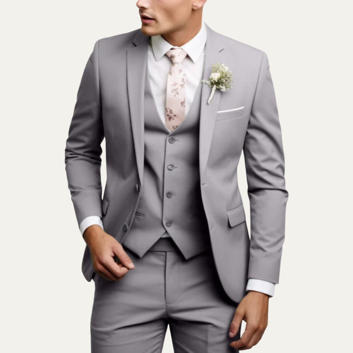 Men’s Elegant 3 Piece Slim Fit Business Suit Set
