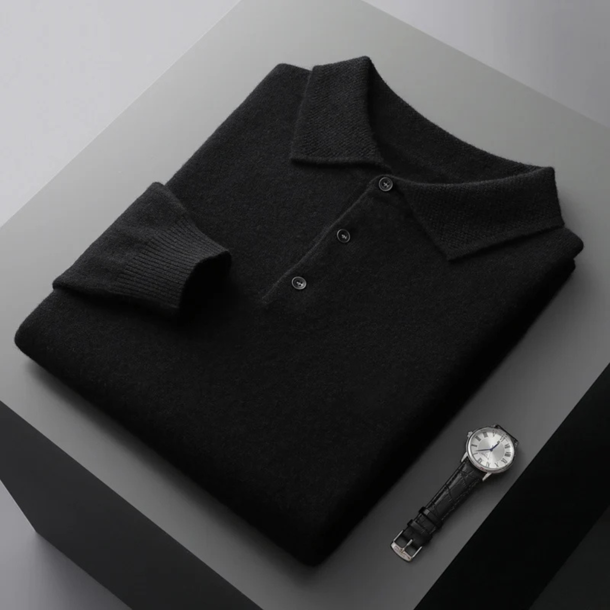 The Bayswater Men's Wool Blend Knit Polo Jumper