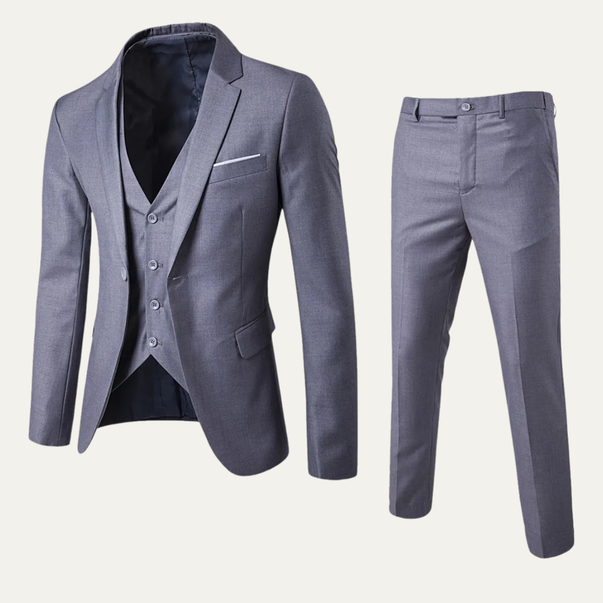 The Novara Men’s Formal Suit Set – Blazer Waistcoat Trousers