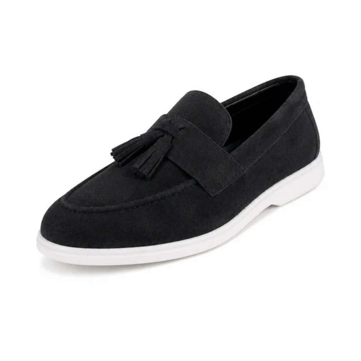 The Prescott Men's Suede Tassel Slip On Loafers - Black